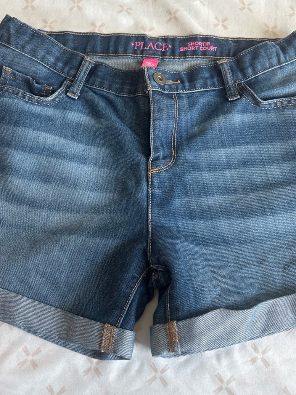 The Children's Place Blue Rolled-Cuff Denim Shorts